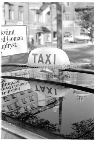 Taxi sign, Stockholm. (1971)