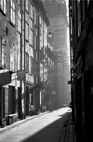 Old town (Gamla stan), Stockholm. This photo is being sold as posters at IKEA. (1961)