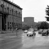 The city library from Sveavägen. The institute of commerce to the left a rainy day. (1966)