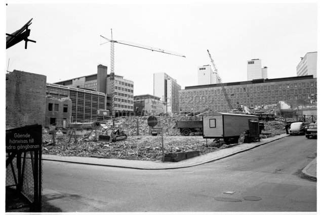 Korsningen Regeringsgatan och Jakobsbergsgatan, Stockholm. (1970)