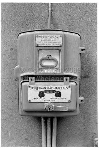 Alarm telephone for police, fire brigade and ambulance, Stockholm. (1971)