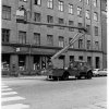 The city administration replaces light bulbs in the street lights with a sky lift, Stockholm. (1970)